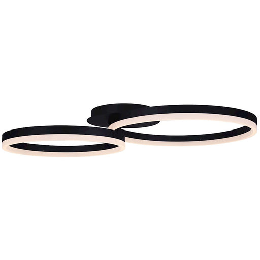 Canarm Jaxton 33in LED Flush Mount | Modern Matte Black | Hallway & Bedroom Ceiling Light | 33 x 20 x 6 in | Model LFM183A30BK