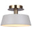 Canarm Jessa 1 Light 12.75" Flush Mount, Brushed Nickel/Green