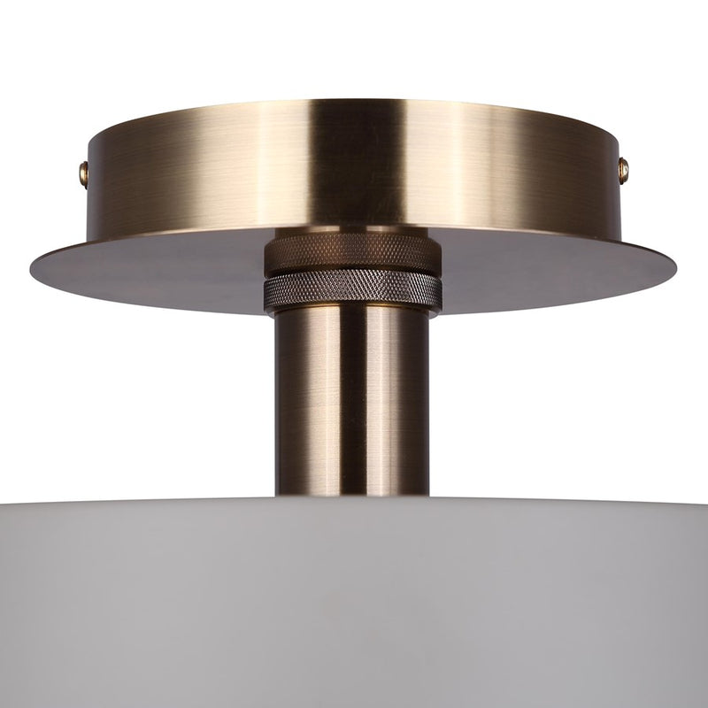Canarm Jessa 1 Light 12.75" Flush Mount, Brushed Nickel/Green