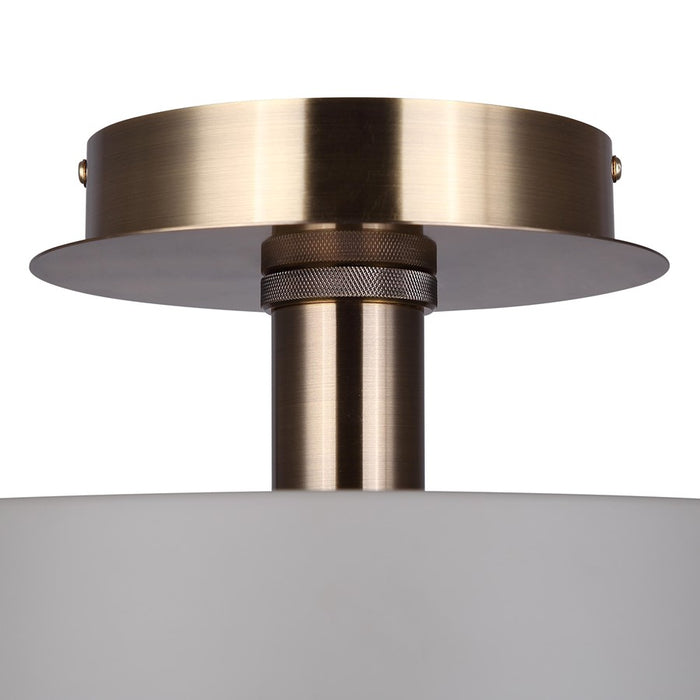 Canarm Jessa 1 Light 12.75" Flush Mount, Brushed Nickel/Green