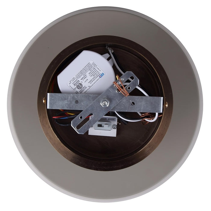 Canarm Jessa 1 Light 12.75" Flush Mount, Brushed Nickel/Green