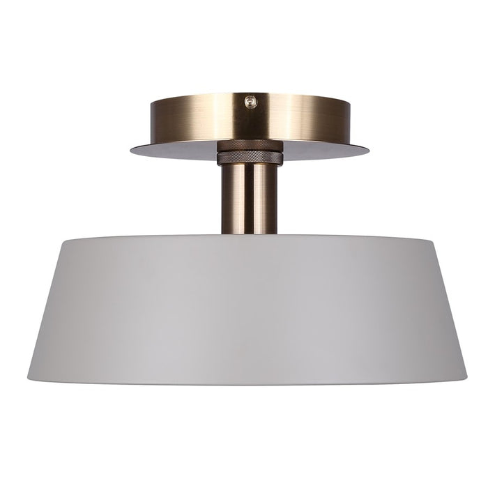 Canarm Jessa 1 Light 12.75" Flush Mount, Brushed Nickel/Green