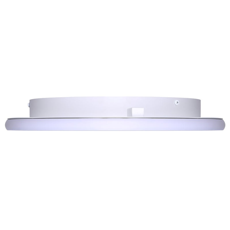 Canarm Gavyn 16in 1-Light LED Flush Mount | Modern Matte White Metal | Bedroom & Living Room Ceiling Light | 16 x 16 x 2.25 in | Model LFM279A16WH