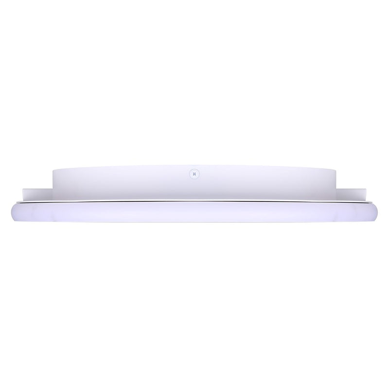 Canarm Gavyn 16in 1-Light LED Flush Mount | Modern Matte White Metal | Bedroom & Living Room Ceiling Light | 16 x 16 x 2.25 in | Model LFM279A16WH