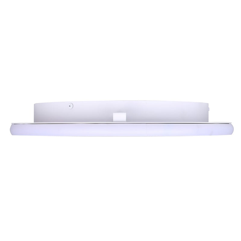 Canarm Gavyn 16in 1-Light LED Flush Mount | Modern Matte White Metal | Bedroom & Living Room Ceiling Light | 16 x 16 x 2.25 in | Model LFM279A16WH