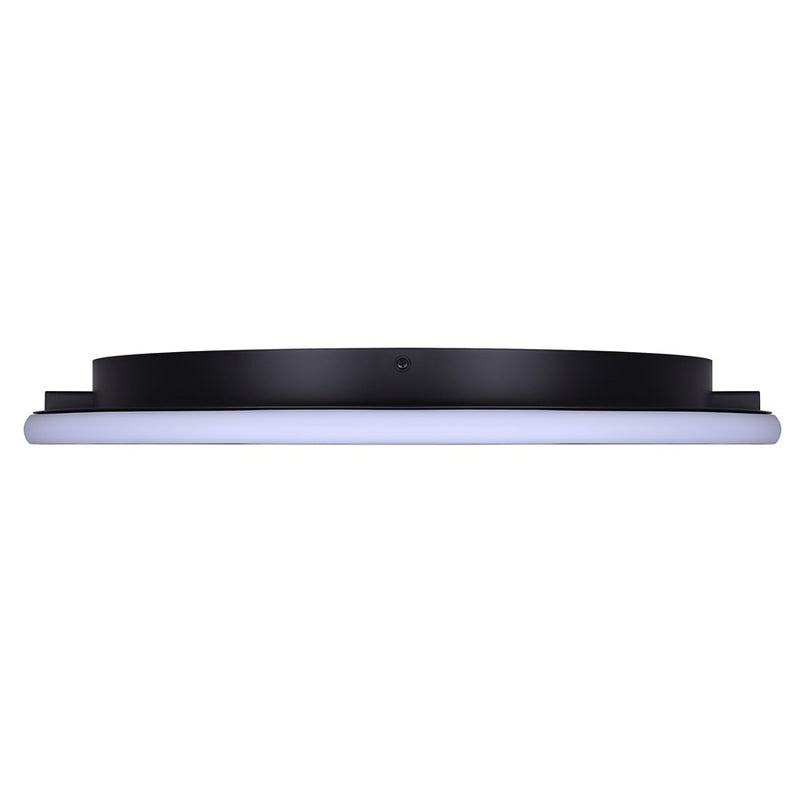 Canarm Gavyn 20in 1-Light LED Flush Mount | Modern Matte Black Metal | Bedroom & Living Room Ceiling Light | 20 x 20 x 2.25 in | Model LFM279A20BK