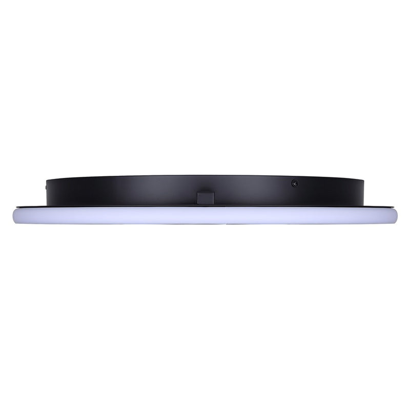 Canarm Gavyn 20in 1-Light LED Flush Mount | Modern Matte Black Metal | Bedroom & Living Room Ceiling Light | 20 x 20 x 2.25 in | Model LFM279A20BK