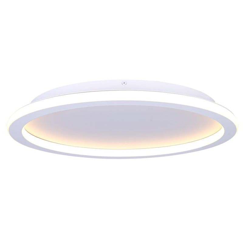 Canarm Gavyn 20in 1-Light LED Flush Mount | Modern Matte White Metal | Bedroom & Living Room Ceiling Light | 20 x 20 x 2.25 in | Model LFM279A20WH