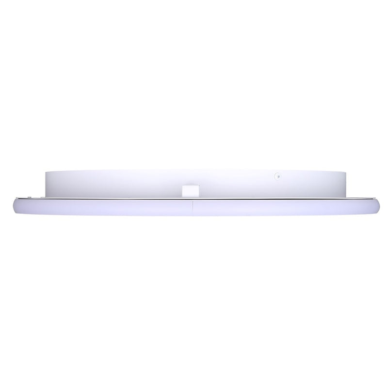 Canarm Gavyn 20in 1-Light LED Flush Mount | Modern Matte White Metal | Bedroom & Living Room Ceiling Light | 20 x 20 x 2.25 in | Model LFM279A20WH