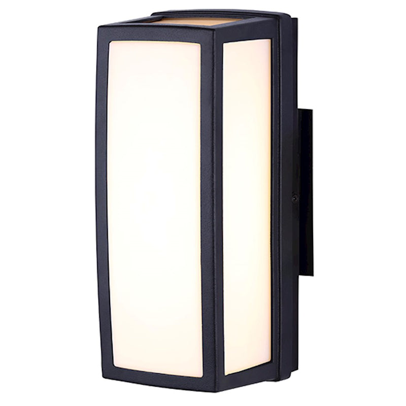 Canarm Haika 10in LED Outdoor Sconce | Modern Black Finish | Entryway & Patio Wall Light | 400 Lumens, 2700K | Model LOL273BK
