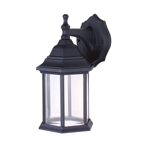 Canarm Dane 12in LED Outdoor Down Light | Modern Black & Clear Glass | Entryway & Patio Wall Light | 9W LED | Model LOL336BK
