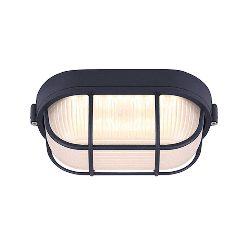 Canarm LOL386BK 4.5in LED Outdoor Wall Sconce | Black and Frost Glass | Entryway & Garage | 8.25 x 4.5 x 4.12 in | Model LOL386BK