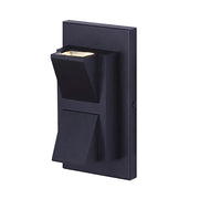 Canarm Lane 4in 1-Light LED Outdoor Wall Sconce | Modern Black and Clear Glass | Entryway & Covered Patio | 4.25 x 3.12 x 8 in | Model LOL390BK