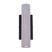 Canarm Rivo 13in LED Outdoor Wall Light | Matte Black and Textured Cement | Covered Patio & Entryway | 9W Integrated LED | Model LOL518BK