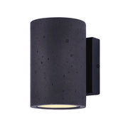 Canarm Calmar 6in Outdoor Wall Light | Black Textured Cement Cylinder | Entryway & Patio | 6 x 4.75 x 7.25 in | Model LOL521BK