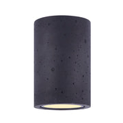 Canarm Calmar 6in Outdoor Wall Light | Black Textured Cement Cylinder | Entryway & Patio | 6 x 4.75 x 7.25 in | Model LOL521BK
