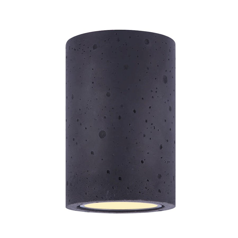 Canarm Calmar 6in Outdoor Wall Light | Black Textured Cement Cylinder | Entryway & Patio | 6 x 4.75 x 7.25 in | Model LOL521BK