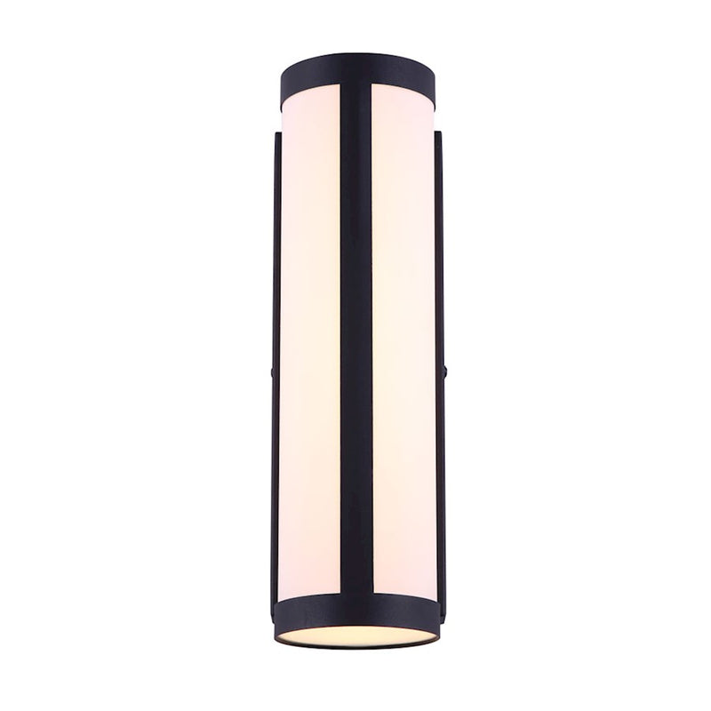 Canarm Sindri 14in LED Outdoor Wall Light | Matte Black Acrylic Shade | Entryway & Patio | 5.5 x 4.38 x 14.12 in | Model LOL529BK