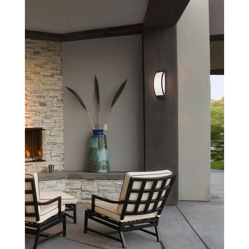 Canarm Bardo 13in LED Outdoor Wall Light | Matte Black Acrylic Shade | Entryway & Patio | 4.38 x 4.38 x 13.25 in | Model LOL530BK