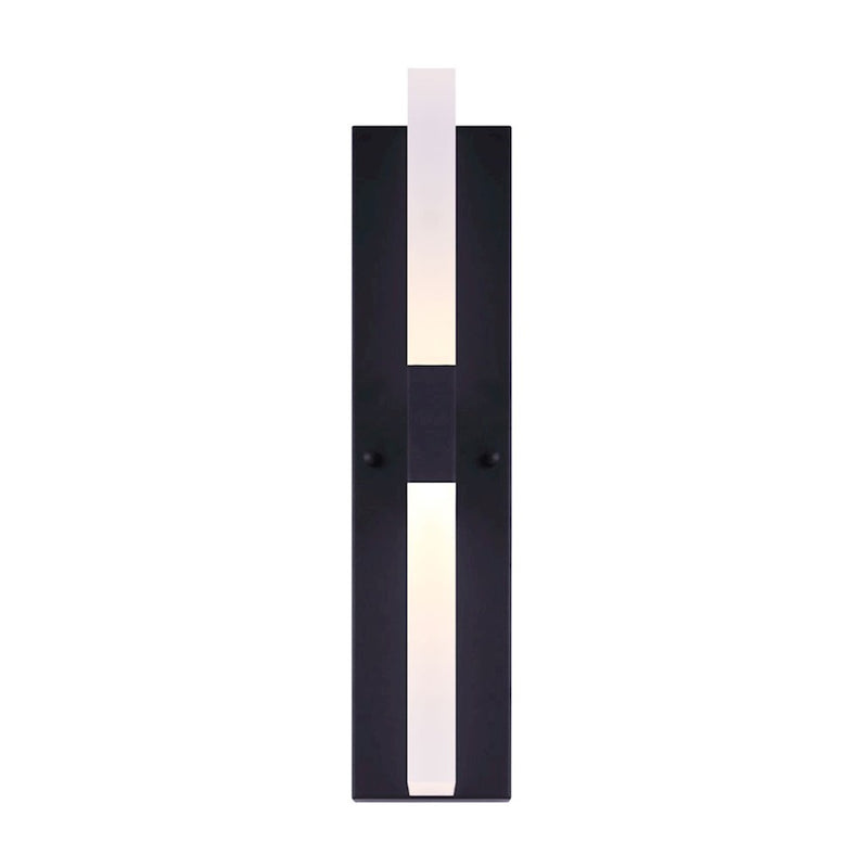 Canarm Corin 19in LED Outdoor Wall Light | Contemporary Matte Black and Acrylic Shade | Entryway & Patio | 4.75 x 4.38 x 19.25 in | Model LOL532BK