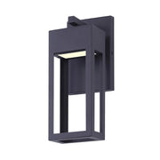 Canarm Fae 12in LED Outdoor Wall Light | Contemporary Matte Black and Clear Glass | Entryway & Patio | 4.75 x 4.62 x 12 in | Model LOL534BK