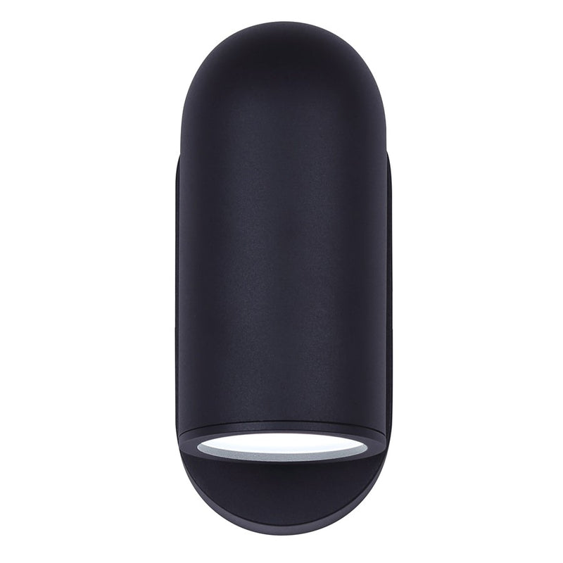 Canarm Bergen 6in 1-Light Outdoor Wall Lantern | Modern Black Metal and Frosted Glass | Entryway & Porch | 6.5 x 4.38 x 9.25 in | Model LOL645BK