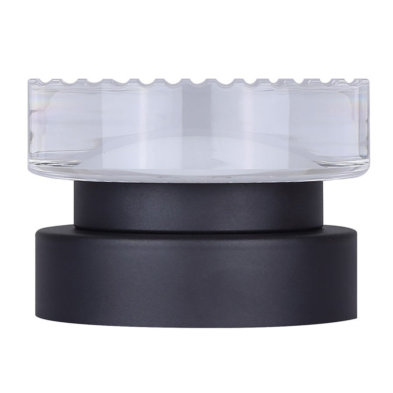 Canarm Benni 5in 1-Light Outdoor Lantern | Modern Black Metal and Acrylic | Entryway & Garden | 5.38 x 3.75 x 5.38 in | Model LOL647BK