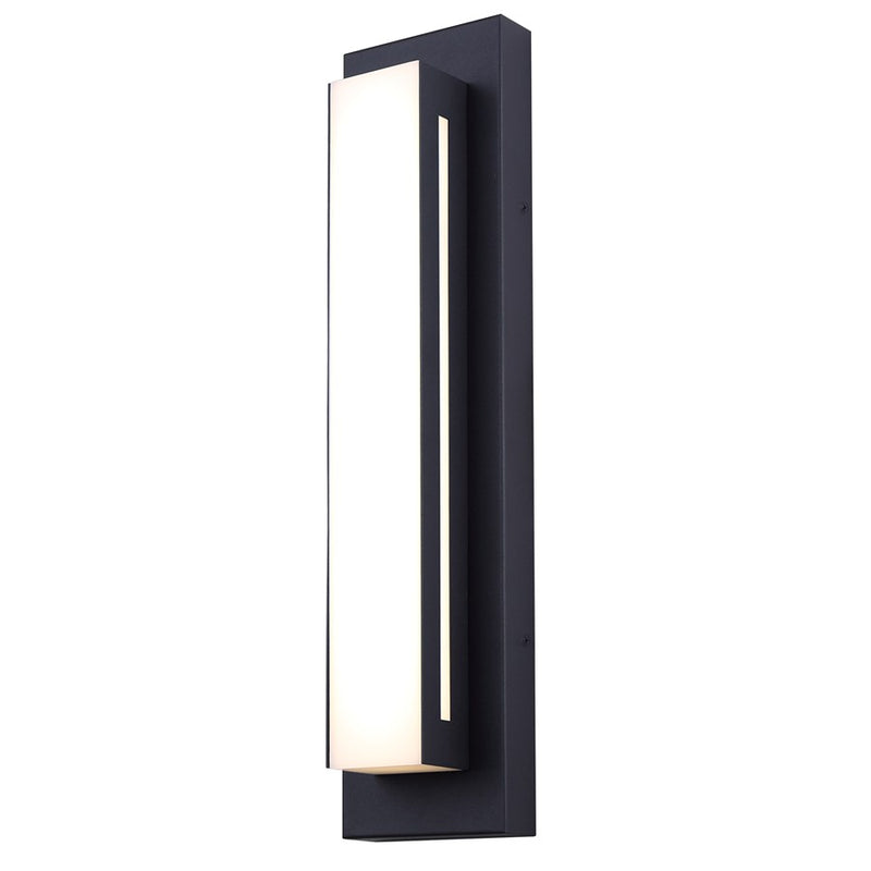 Canarm Amani 17.75in 1-Light Outdoor Wall Lantern | Sand Black Metal and Frosted Acrylic | Entryway & Patio | Model LOL648BK