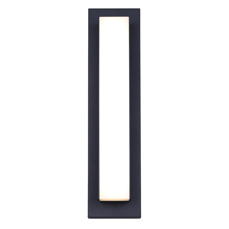 Canarm Amani 17.75in 1-Light Outdoor Wall Lantern | Sand Black Metal and Frosted Acrylic | Entryway & Patio | Model LOL648BK