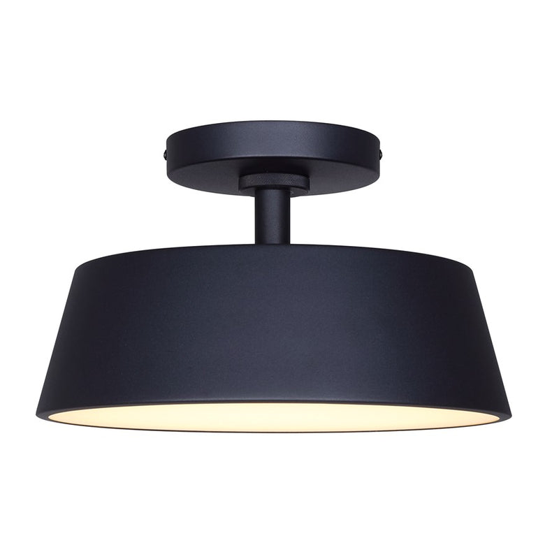 Canarm Baxley 12.75in LED Outdoor Flush Mount | Sand Black Metal and Frosted Acrylic | Entryway & Patio | 12.75 x 12.75 x 8 in | Model LOL649BK