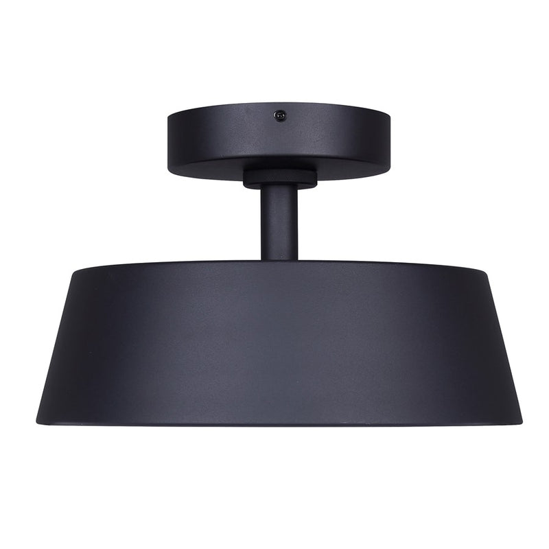 Canarm Baxley 12.75in LED Outdoor Flush Mount | Sand Black Metal and Frosted Acrylic | Entryway & Patio | 12.75 x 12.75 x 8 in | Model LOL649BK