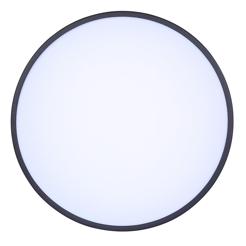 Canarm Baxley 12.75in LED Outdoor Flush Mount | Sand Black Metal and Frosted Acrylic | Entryway & Patio | 12.75 x 12.75 x 8 in | Model LOL649BK