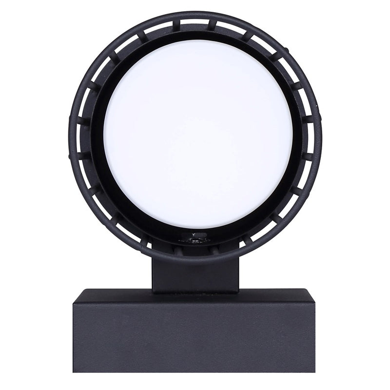 Canarm Javon 7in 1-Light Outdoor Wall Lantern | Black Metal and Opal Glass | Entryway & Patio | 4.75 x 7 x 7 in | Model LOL650BK