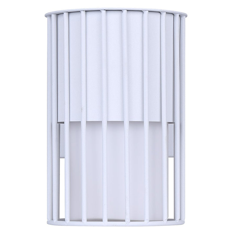 Canarm Javon 7in 1-Light Outdoor Wall Lantern | White Metal and Opal Glass | Entryway & Patio | 4.75 x 7 x 7 in | Model LOL650WH