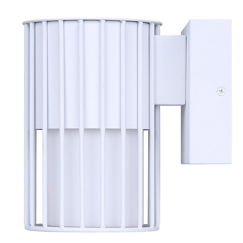Canarm Javon 7in 1-Light Outdoor Wall Lantern | White Metal and Opal Glass | Entryway & Patio | 4.75 x 7 x 7 in | Model LOL650WH