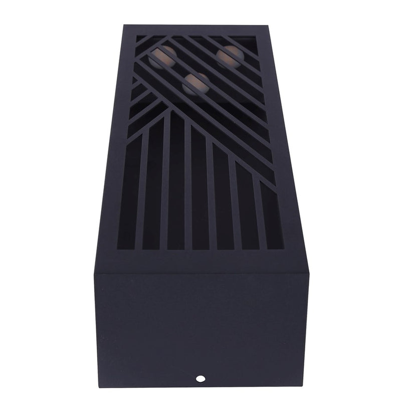 Canarm Zene 4in 1-Light LED Outdoor Wall Lantern | Sand Black and Geometric Cut-Outs | Porch & Entryway | 4 x 3 x 13 in, Wet Rated | Model LOL659BK