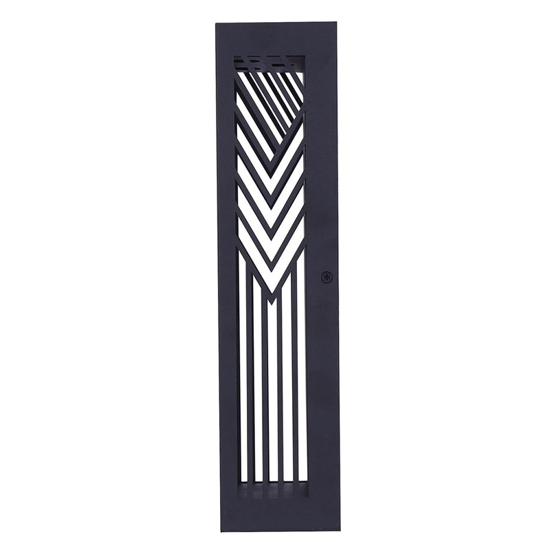 Canarm Zene 4in 1-Light LED Outdoor Wall Lantern | Sand Black and Geometric Cut-Outs | Porch & Entryway | 4 x 3 x 13 in, Wet Rated | Model LOL659BK