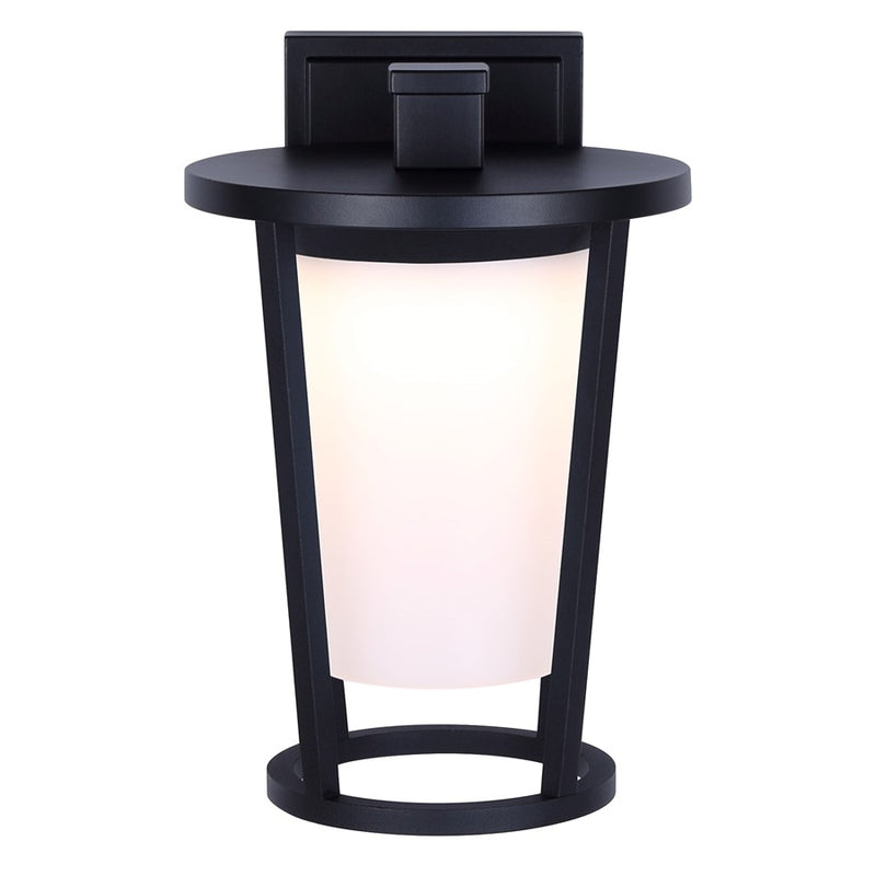 Canarm Vero 1-Light Outdoor Wall Lantern | Modern Black Metal | Entryway & Patio | 8 x 7 x 11 in | Model LOL674BK