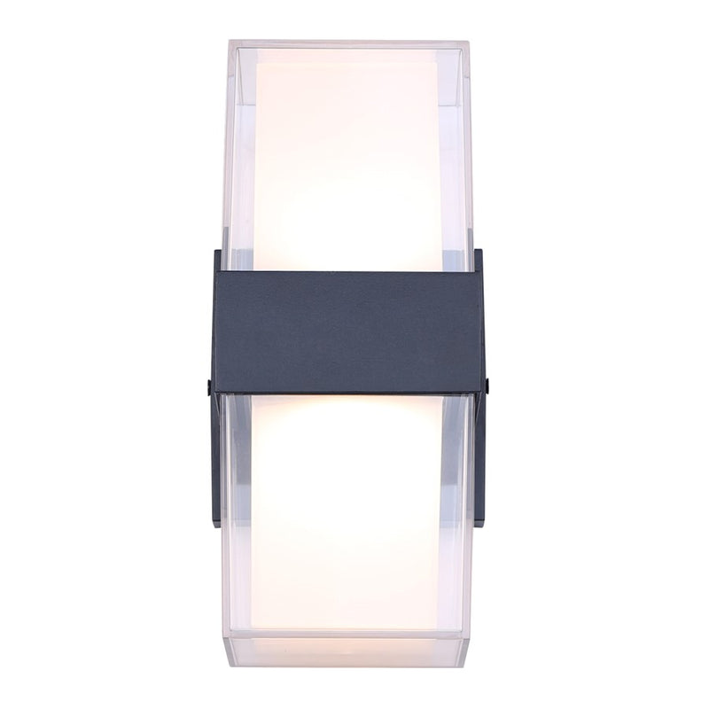 Canarm Axl 1-Light Outdoor Up & Down Wall Light | Modern Black Metal | Entryway & Patio | 4 x 4 x 9 in | Model LOL676BK