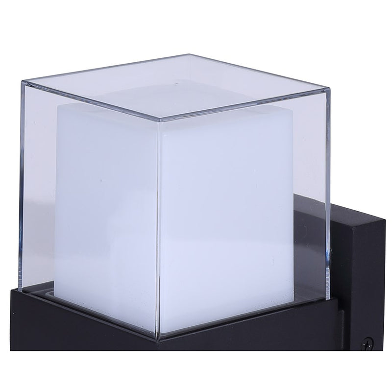 Canarm Axl 1-Light Outdoor Up & Down Wall Light | Modern Black Metal | Entryway & Patio | 4 x 4 x 9 in | Model LOL676BK