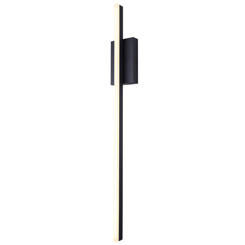 Canarm Lennon 36in 1-Light Outdoor Wall Lantern | Modern Black Steel & Aluminum | Doorways & Entryways | 4.375 x 3 x 36 in | Model LOL725BK