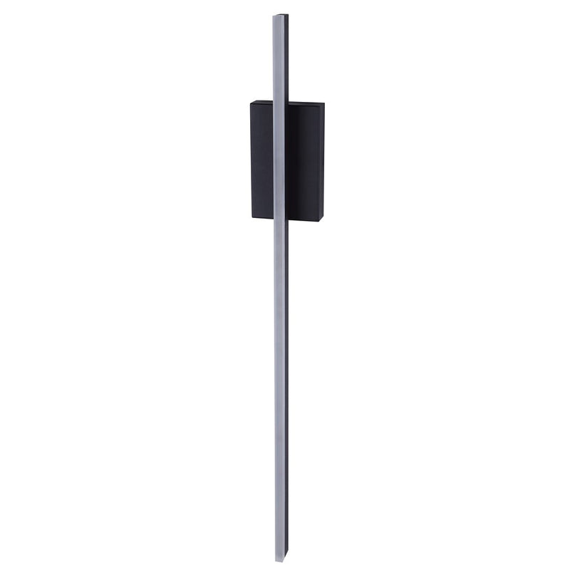 Canarm Lennon 36in 1-Light Outdoor Wall Lantern | Modern Black Steel & Aluminum | Doorways & Entryways | 4.375 x 3 x 36 in | Model LOL725BK