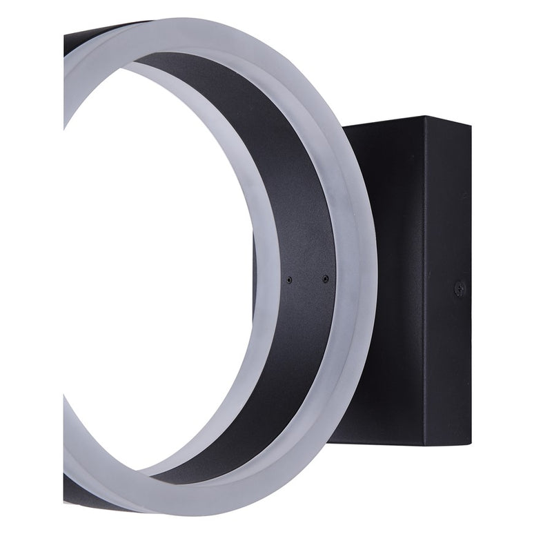 Canarm Franco 4in 1-Light Outdoor Wall Lantern | Modern Black Steel & Aluminum | Porches & Entryways | 4.375 x 9.5 x 7.875 in | Model LOL736BK