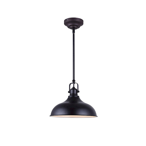 Canarm Sussex 12in 1-Light LED Pendant | Matte Black Steel | Kitchen Island & Dining Room | 12 x 61 in | Model LPL103A01BK