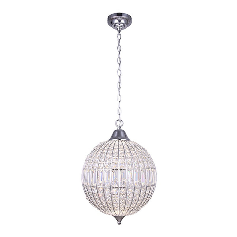 Canarm Tilley 14in 1-Light LED Pendant | Chrome and Crystal | Kitchen Island & Dining Room | 14 x 20 in | Model LPL145A15CH