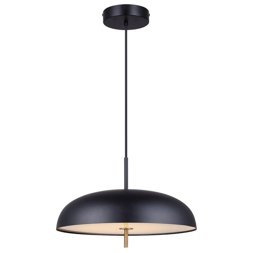 Canarm Kelvin 1 Light LED 15.75" Pendant, Matte Black/Gold