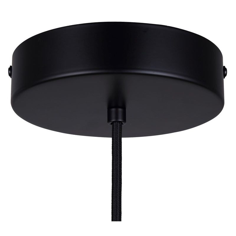 Canarm Kelvin 15in 1-Light LED Pendant | Mid-Century Matte Black and Gold Opal Glass | Kitchen Island & Dining Room | 12-72in H | Model LPL287A01BKG