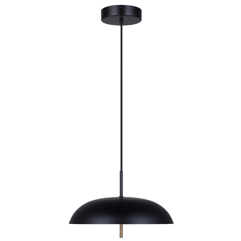 Canarm Kelvin 1 Light LED 15.75" Pendant, Matte Black/Gold