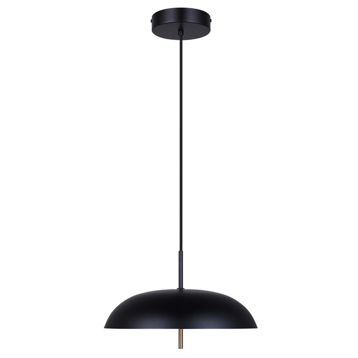 Canarm Kelvin 1 Light LED 15.75" Pendant, Matte Black/Gold