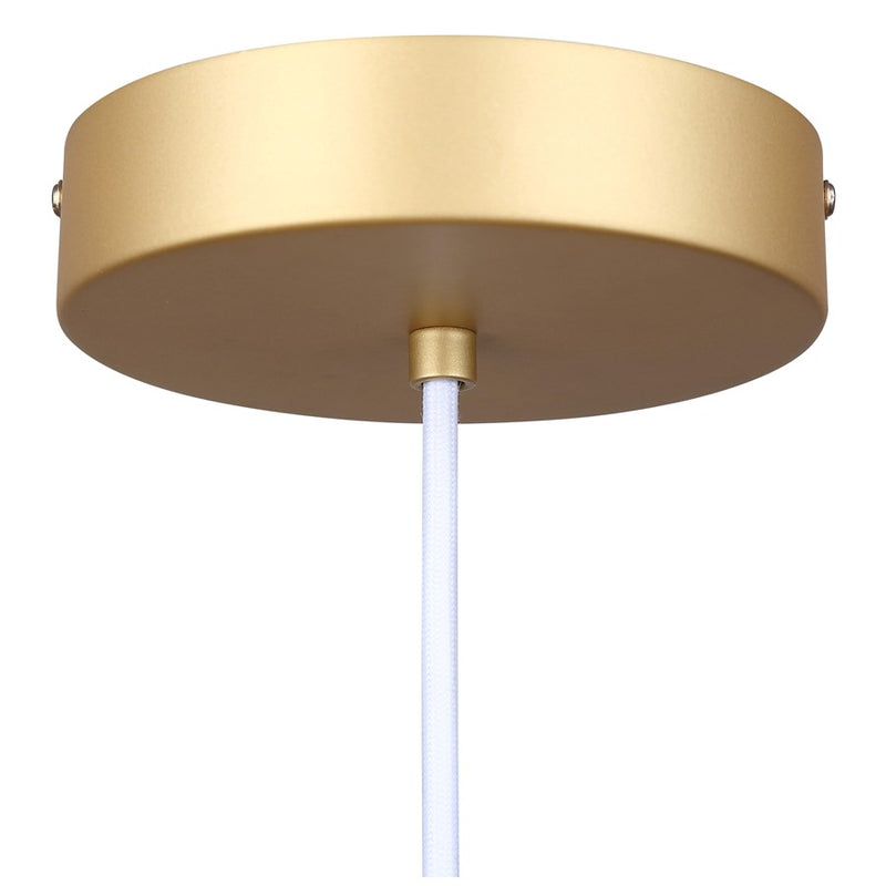 Canarm Kelvin 15in 1-Light LED Pendant | Mid-Century Gold and Opal Glass | Kitchen Island & Dining Room | 12-72in H | Model LPL287A01PGD